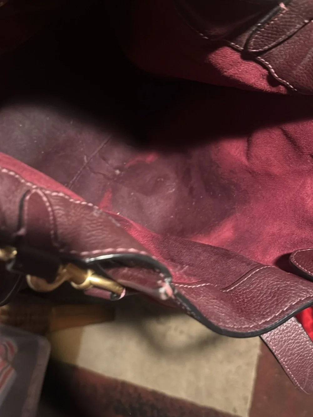 Coach Burgundy and Orange Signature Tote